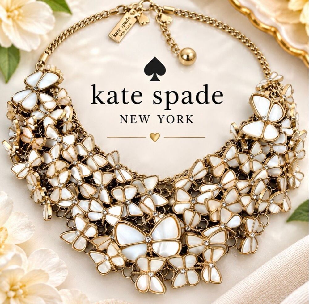 Kate Spade New York Papillon Butterfly Bib Statement Necklace